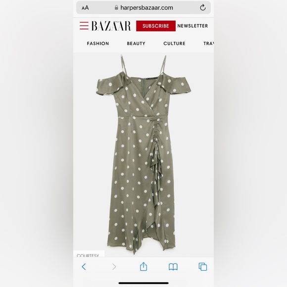 COPY - Zara flirty olive dress with ruching - Picture 5 of 6